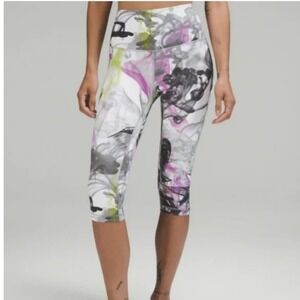 Lululemon Align High Rise Crop Throwback Print Size 14